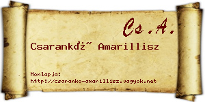 Csarankó Amarillisz névjegykártya